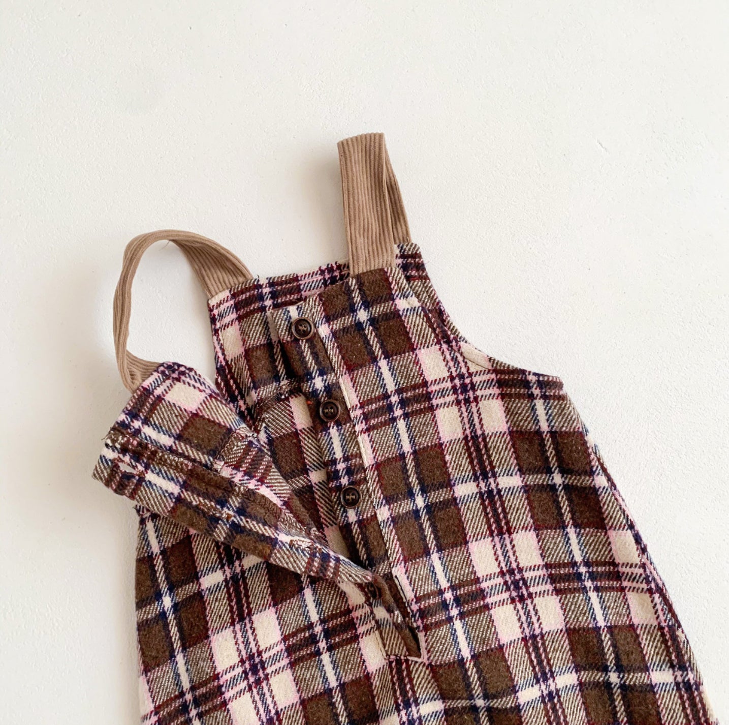 spring and autumn style plaid overalls jumpsuit