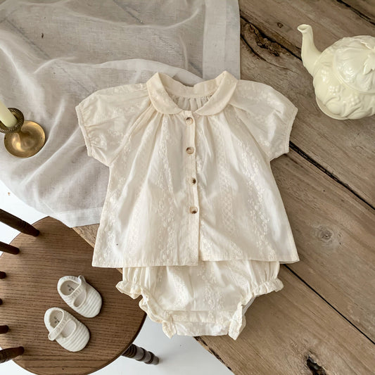 Short-sleeved romper suit