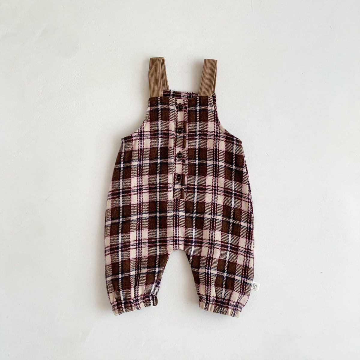 spring and autumn style plaid overalls jumpsuit