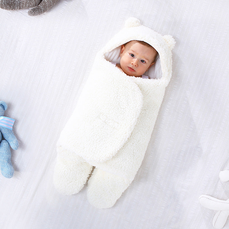 Baby Wrap Blanket White in use